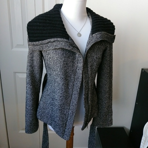 Lightweight wide collar black & grey jacket - Picture 7 of 7